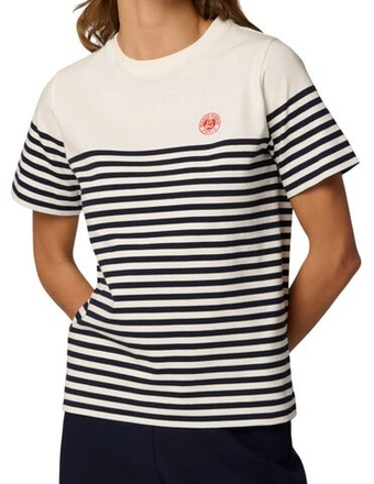 Женская футболка Roland Garros Heritage Tara - белый/темно-синий