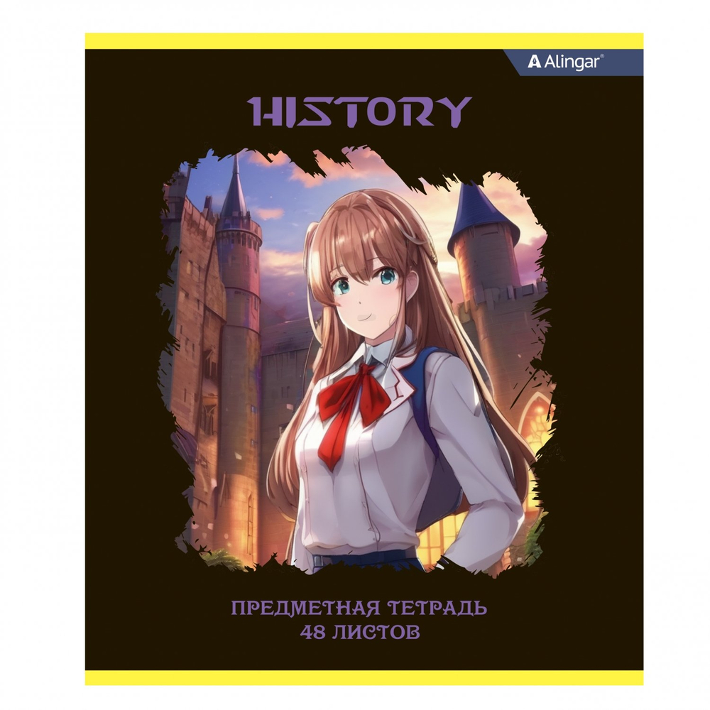 Комплект предметных тетрадей А5 48л., 10 предметов, со справ матер, скрепка, мелов. картон (стандарт), блок офсет, Alingar "Anime style"