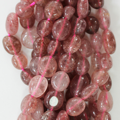 Кварц клубничный галтовка бусины 8-12мм