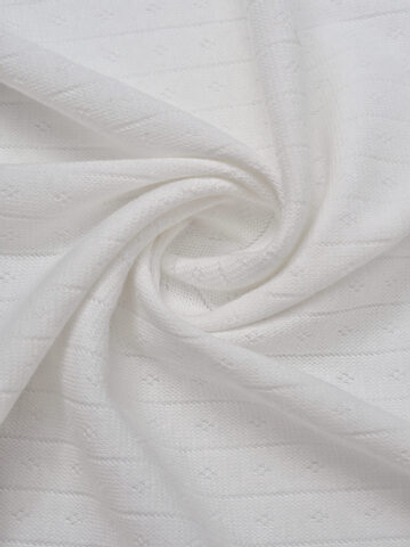 Рибана ажурная цвет теплый белый, хлопок с эластаном