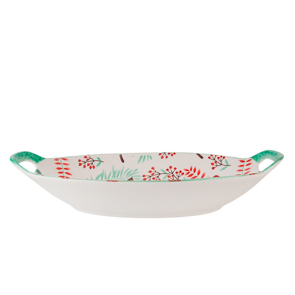 Блюдо с ручками "Kawaii Forest. Rabbit"27*16*4см. v=450мл. (min9) (фарфор) (транспортная упаковка)