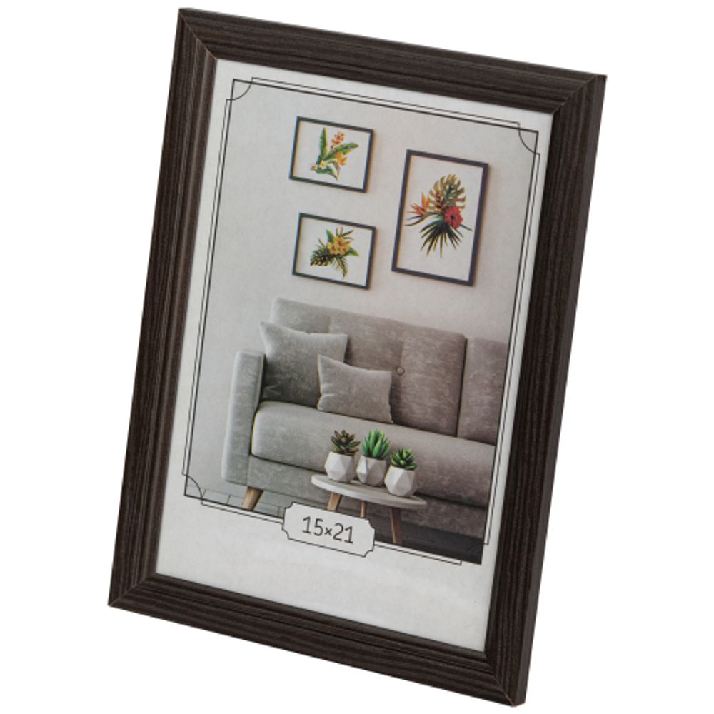 Фоторамка Image Art С22 МДФ универсальная 15х21 цвет венге вставка прозрачный пластик | Image Art