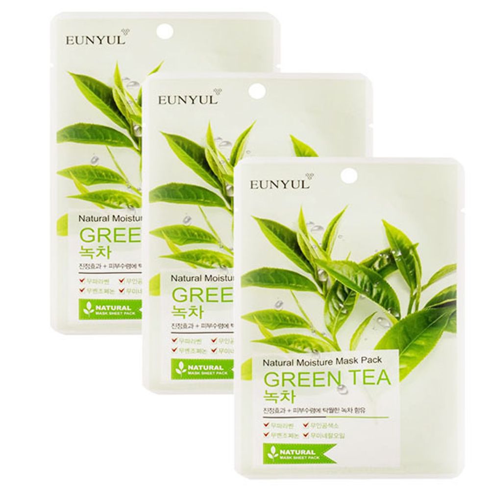 Тканевая маска с экстрактом зеленого чая EUNYUL Green Tea Natural Moisture Mask Pack