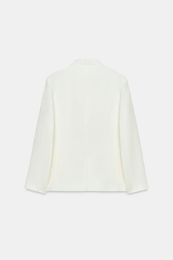 ZARA БЛЕЙЗЕР ИЗ 100% ЛЬНА — ZW COLLECTION, БЕЛЫЙ