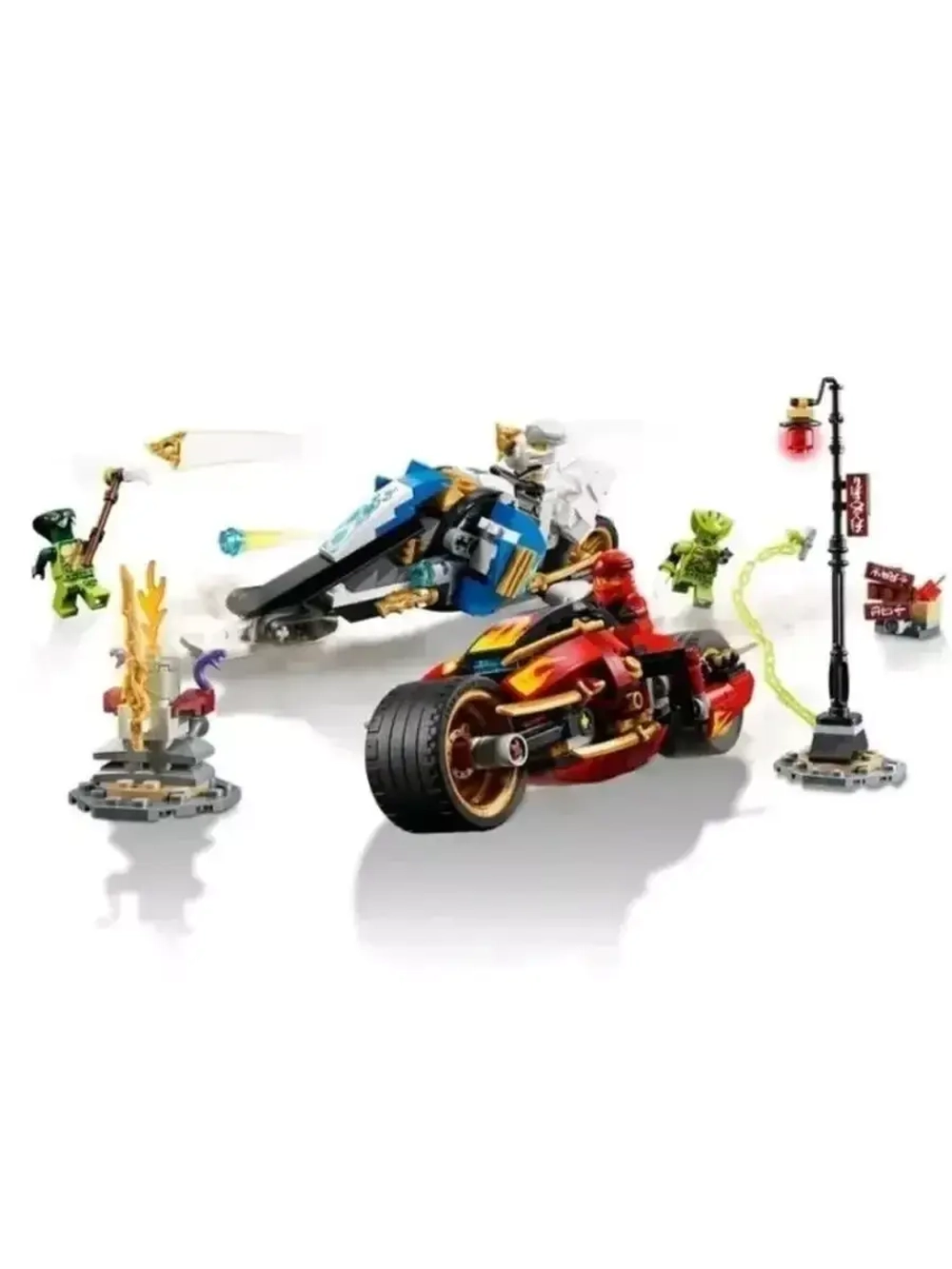 Конструктор Мотоцикл Кая и снегоход Зейна 376 деталей 21161