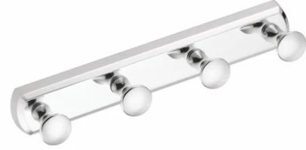 К-1074 Кронштейн настенный 4 крюч. 24 см.хром