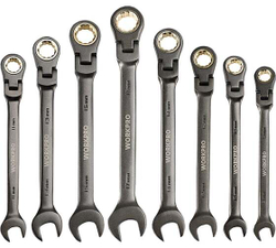 Набор комбинированных трещоточных ключей с шарниром WORKPRO 9-17 мм, 8 шт. WP202521