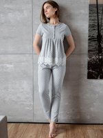 Домашние брюки на резинке (Размер: S) (Цвет: серый)