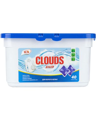 CLOUDS White Капсулы для стирки белого белья Фрезия (8 г х 40) 320 гр.