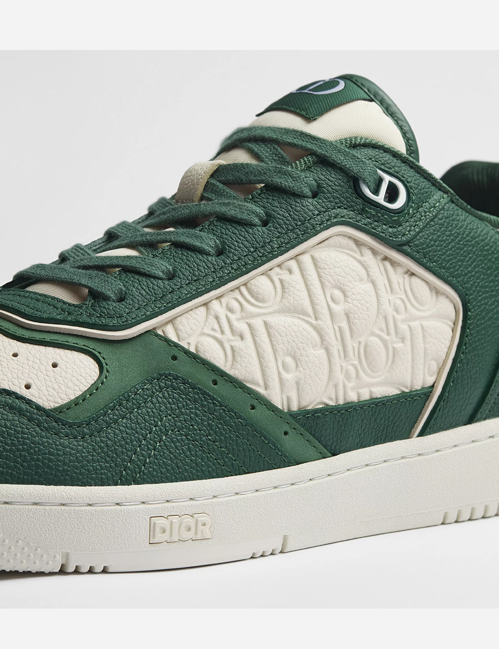 Кроссовки Dior B27 Uptown Low-Top Sneaker "Deep Green and Cream Grained Calfskin with Cream Dior Gravity Leather"