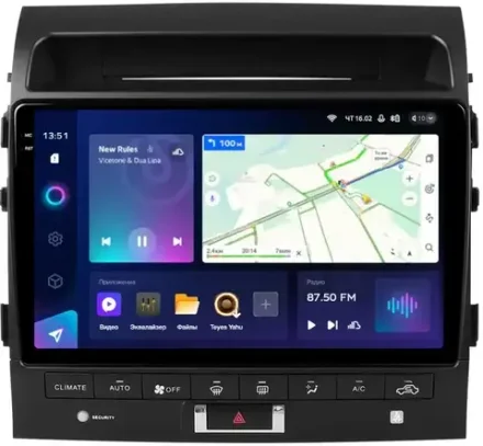Магнитола для Toyota Land Cruiser 200 2007-2015 (со штат. камерой или 360, рамка 10) - Teyes CC3-2K QLed Android 10, ТОП процессор, SIM-слот, CarPlay