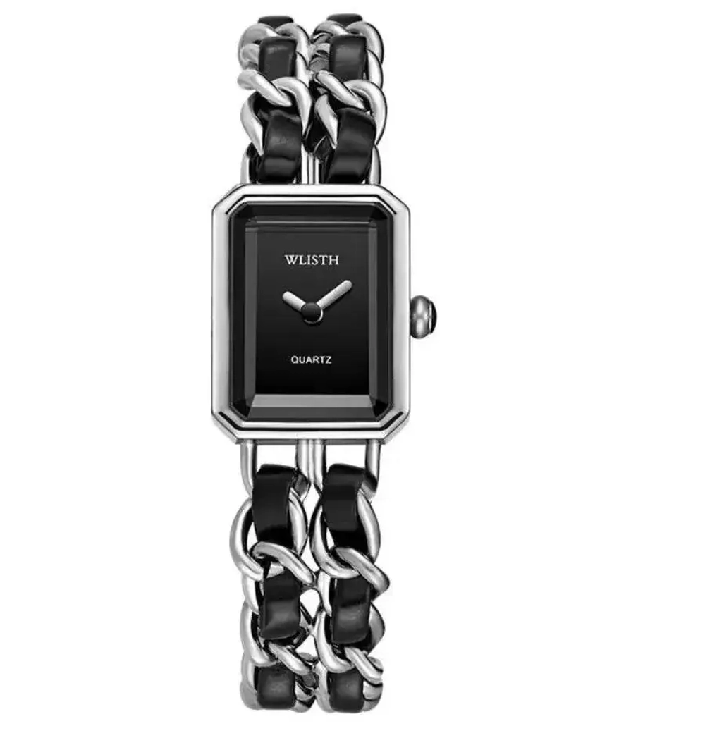 Часы наручные кварцевые DOM на кожаном ремешке, черный W10090-01