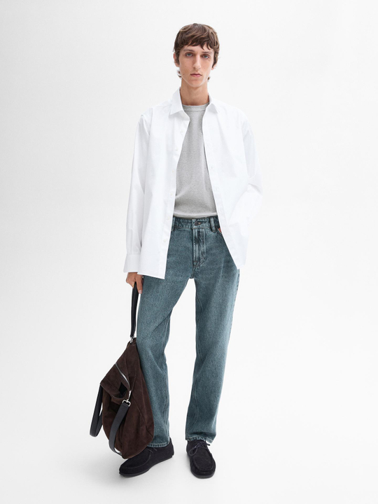 Massimo Dutti РУБАШКА КЛАССИЧЕСКОГО КРОЯ ИЗ ХЛОПКА, БЕЛЫЙ