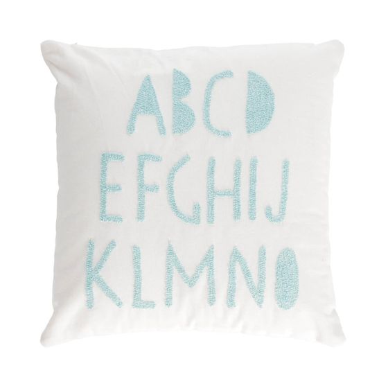 Чехол для подушки Keila с синим алфавитом 45x45 см