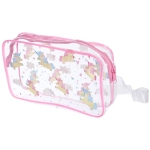 Косметичка прозрачная «MALINKA SHOP», единорожки, цвет окантовки розовый, 20*12*6см