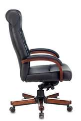 Кресло руководителя Бюрократ T-9928WALNUT черный кожа крестов. металл/дерево