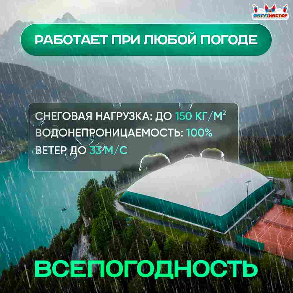 Теннисный купол Дворцовая подача, 36x36x9 м