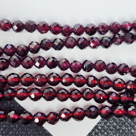 Гранат альмандин, огранка, 4мм, цена за нить 10 см