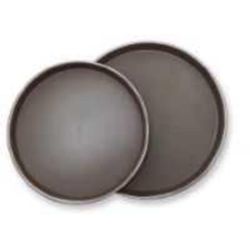 Поднос прорезиненный 36 см круглый коричневый пластик P.L. - BarWare