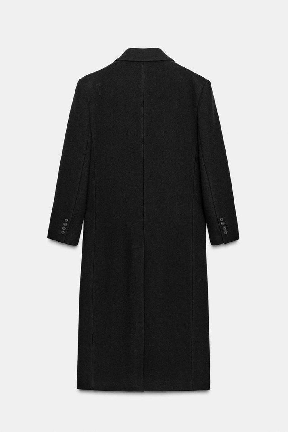 ZARA ПАЛЬТО ИЗ СМЕСОВОЙ ШЕРСТИ — ZW COLLECTION LIMITED EDITION, ЧЕРНЫЙ