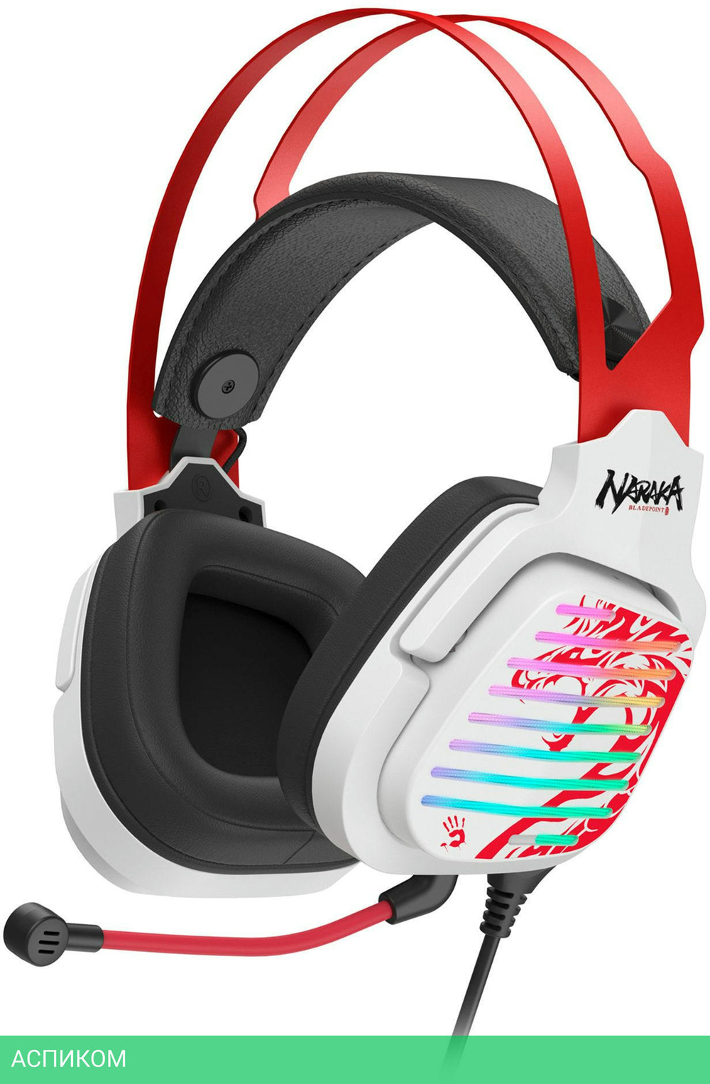 Наушники A4Tech Bloody G560 Naraka белый/красный
