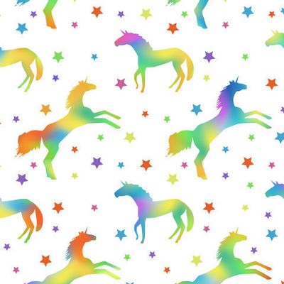 силуэты единорогов и звезды