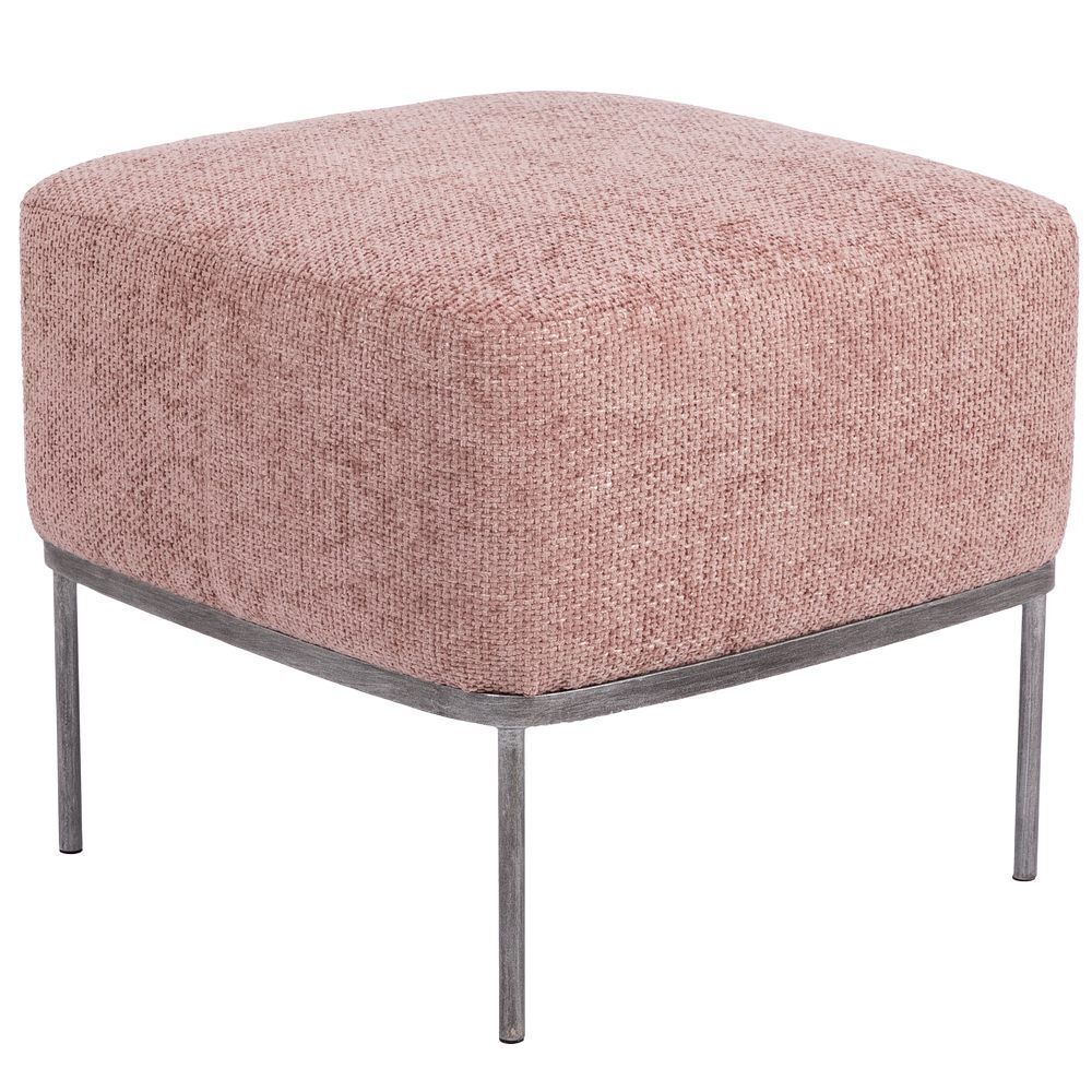 Банкетка Monstera Deliciosa (Монстера) Квадро Фламинго Античное серебро