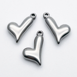 Подвеска Сердце, сталь (темный оттенок), размер 18*16 мм, цена за 1 шт