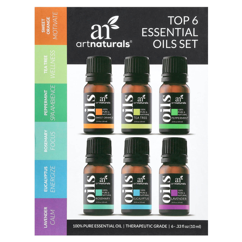 artnaturals, набор лучших 6 эфирных масел, набор из 6 предметов, по 10 мл (0,33 жидк. унции)