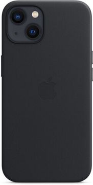 Чехол Apple Leather Case with MagSafe for iPhone 13, «тёмная ночь»