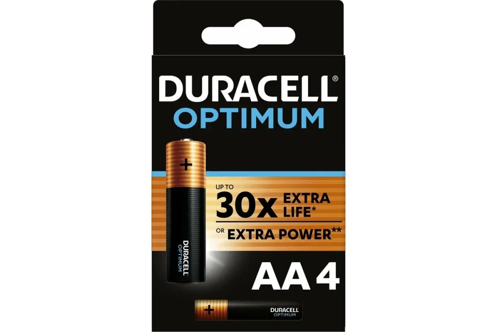 DURACELL Optimum AA BL4 батарейка щелочная