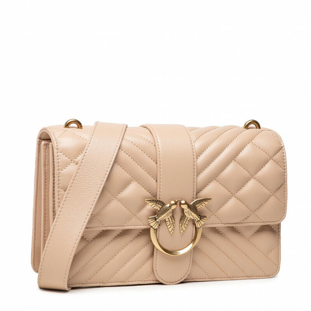 CLASSIC LOVE BAG ICON V QUILT MIX - beige