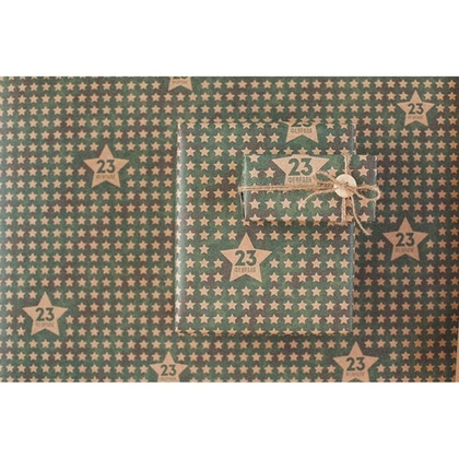 Бумага упаковочная крафтовая «Звёзды 23 февраля», 50×70 см