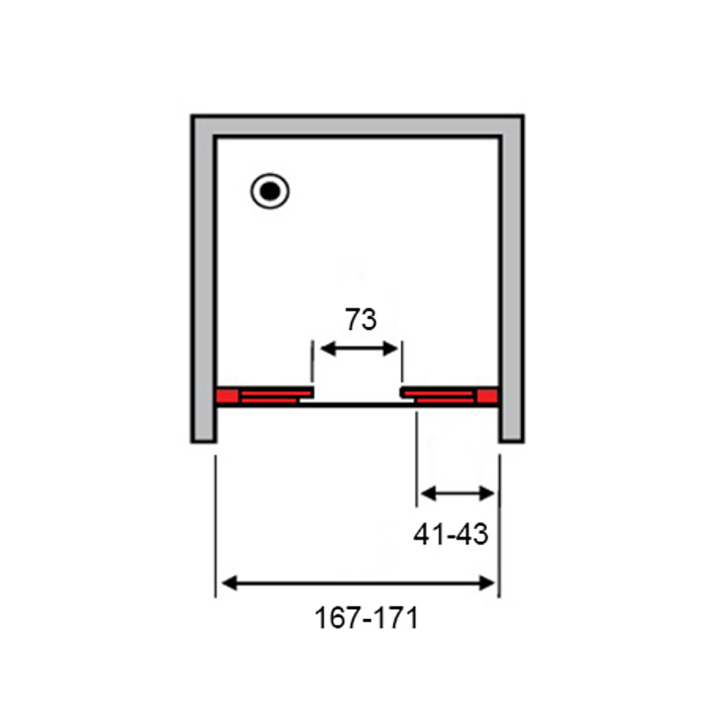 Душевая дверь в нишу NEW GENERATION, 170x200, профиль блестящее серебро, стекло прозрачное, NGP9IR16730TR