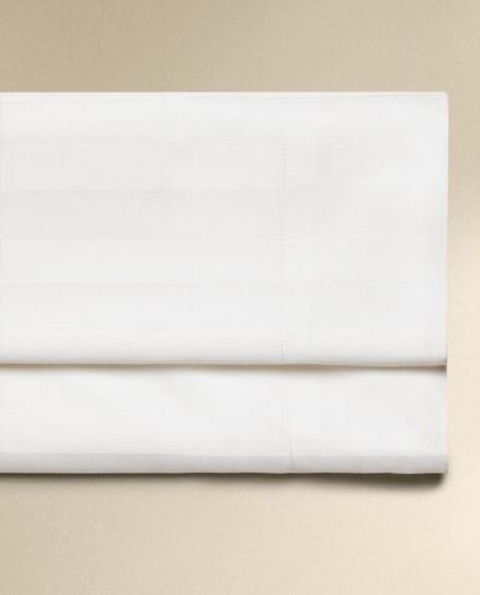 Zara Home - Простыня из полосатого атласа (500 нитей), белый, 240x280 см
