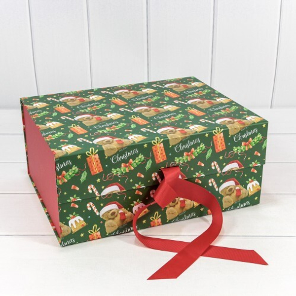 
          Коробка 39 х 28 х 17.8 см "Новый год" на магнитах Складная (Зеленый)