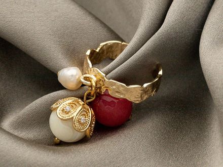 Кольцо Мятый металл с петелькой (узкое 5мм)