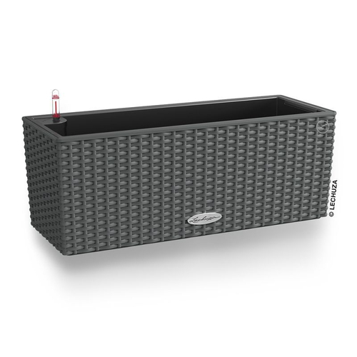 Кашпо Lechuza "Balconera Cottage Complete granite" (пластик), 50х19хН19 см