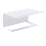 Держатель для туалетной бумаги с полкой (белый)