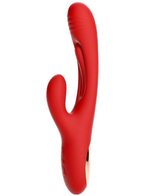 Красный ударный вибратор-кролик G-Hit - 24 см. (Цвет: красный)