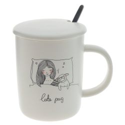 GAEM Кружка с крышкой и ложкой, 350 мл, L11,5 W8 H11 см, 4в.