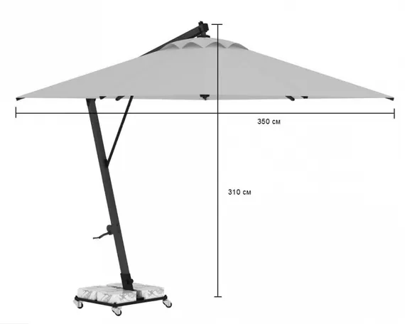 Зонт для кафе профессиональный Banana, Ø350 см