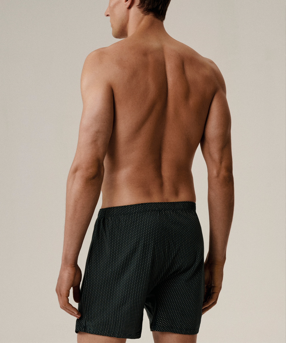 Мужские трусы боксеры Atlantic, набор из 2 шт., хлопок, баклажановые + изумрудные, 2MBX-079