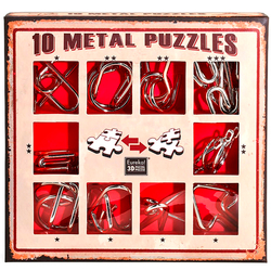 Набор металлических головоломок "Eureka! 3D Puzzle", 10 шт, цвет красный