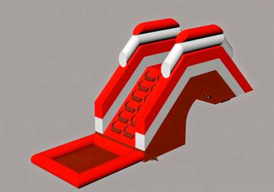 Надувная лестница для бассейна из ПВХ с бассейном, красный, 6,7*1,8*3 м