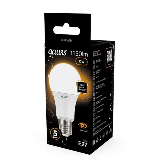 Лампа светодиодная Gauss E27 12W 3000K матовая 102502112