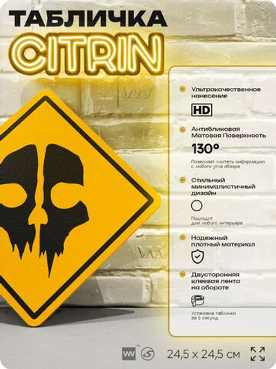 Табличка декоративная "Call of Duty: Ghosts" на дверь и стену, прикольная штука в подарок геймеру, декоративный знак, 24,5х24,5 см, Айдентика Технолоджи