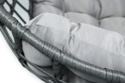 Кресло подвесное Лондон арт.3978-МП (стойка+основание.черн.,корзн.серая.,подуш.серая, 3 уп. (Т))