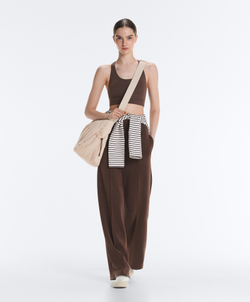 Oysho Спортивный бюстгальтер с бретелями на спине, коричневый