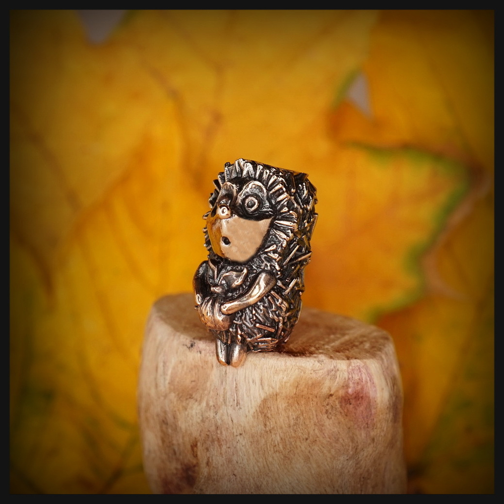 Темлячная бусина "Ежик" для ножей , бронза